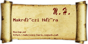 Makróczi Héra névjegykártya
